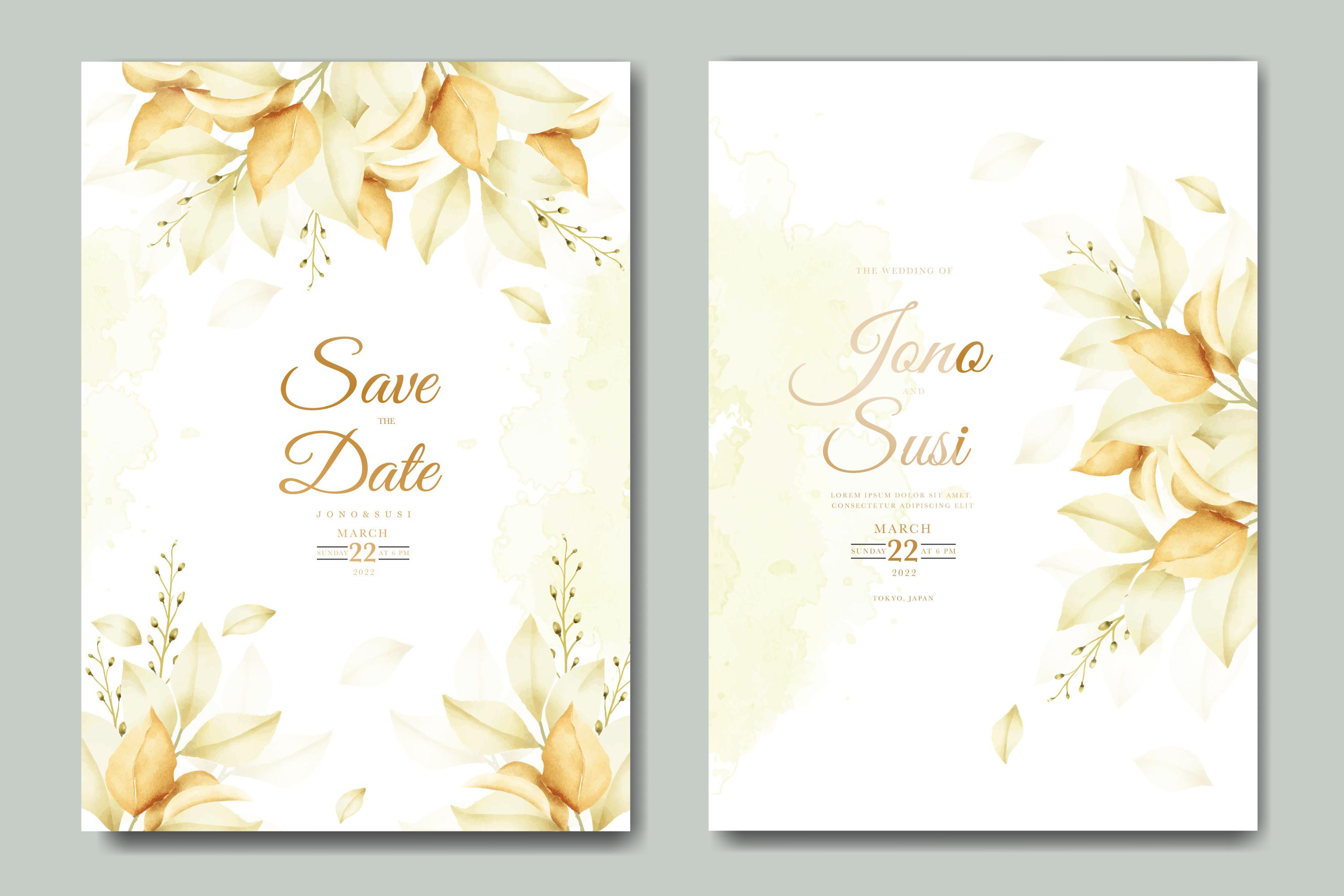 Beautiful Leaves Wedding Invitation Card