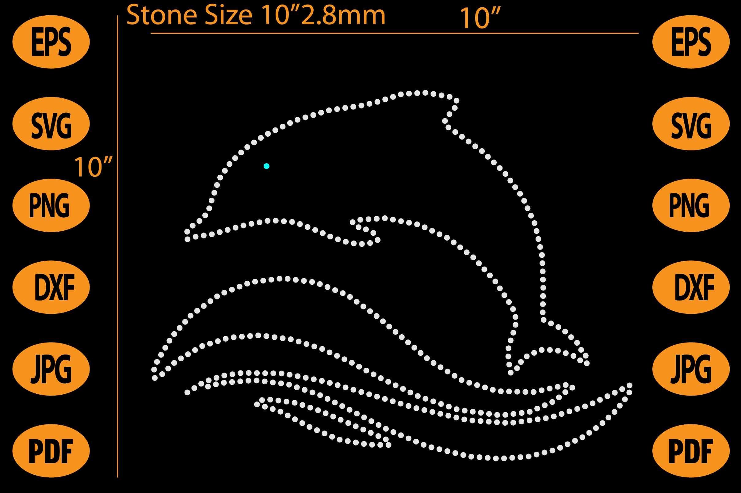 Whale Fish Rhinestone Template