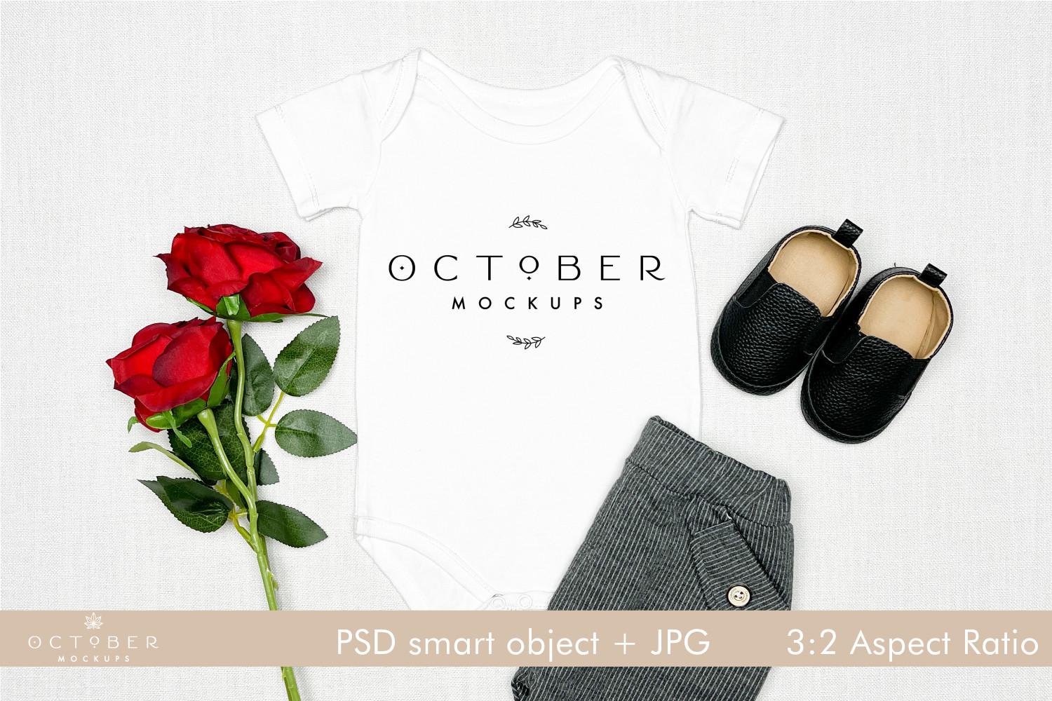 White Bodysuit Mockup Valentine's Day