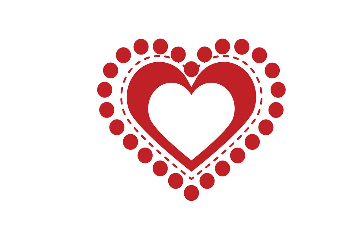 Three Hearts Graphic for Valentines