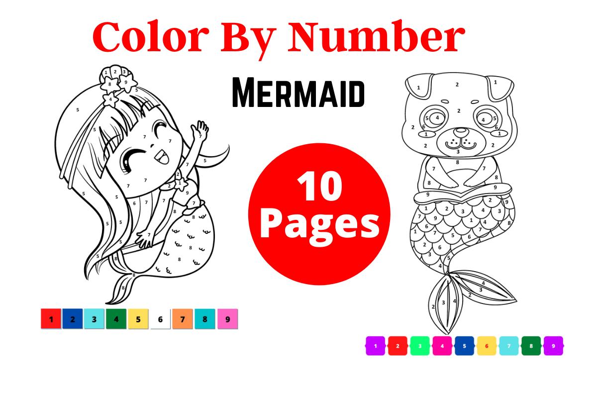 Color by Number Mermaid 10 Pages V-2