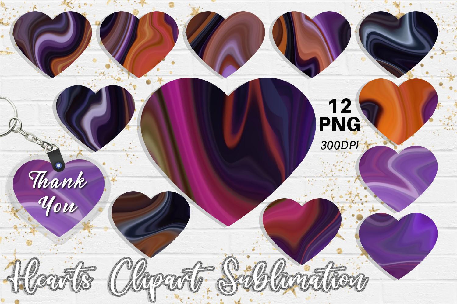 Hearts Sublimation Design Wave Texture