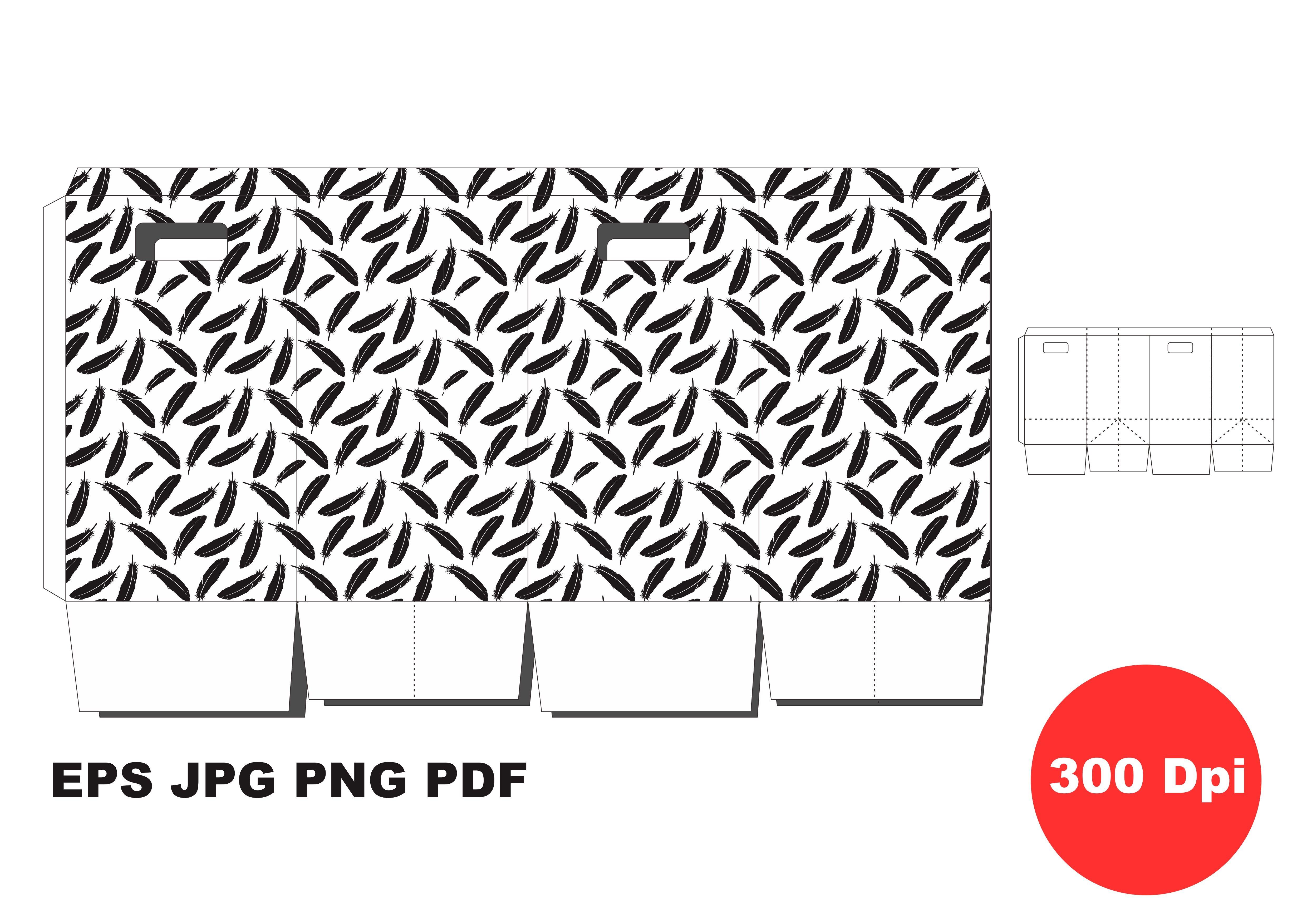 Paper Bag with Feather Pattern Theme