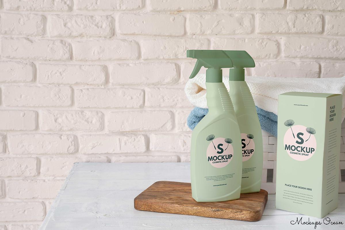 Cosmetic Spray Bottle Mockup