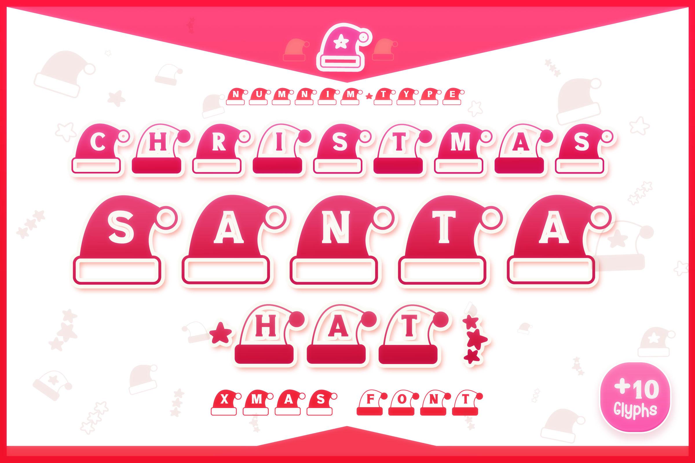 Christmas Santa Hat Font