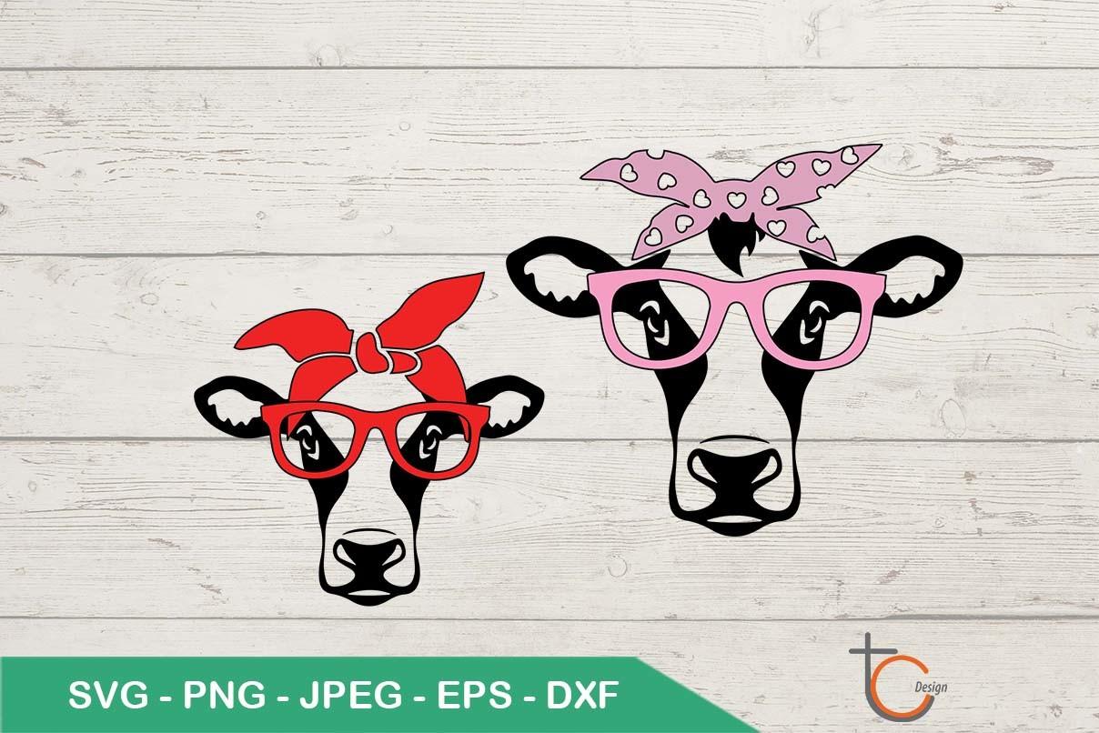 Cow Bandana with Glasses