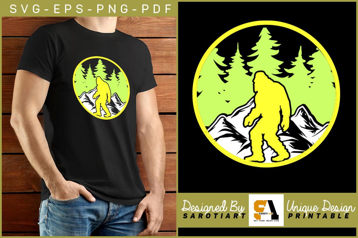 Hiking Bigfoot Retro Adventure T-shirt