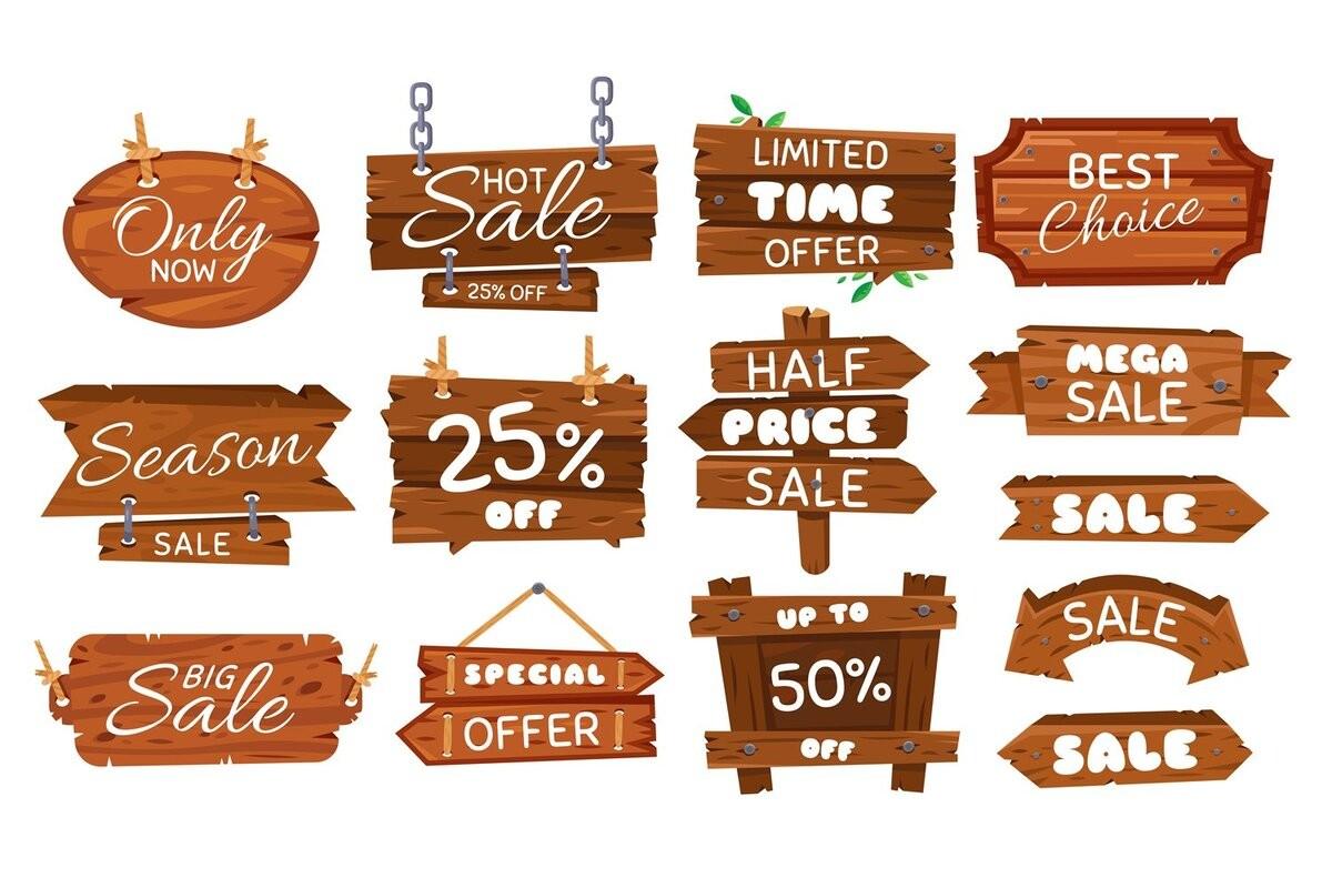Wooden Sale Sticker