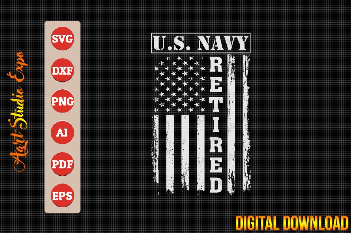 US Navy Retired Distressed American Flag