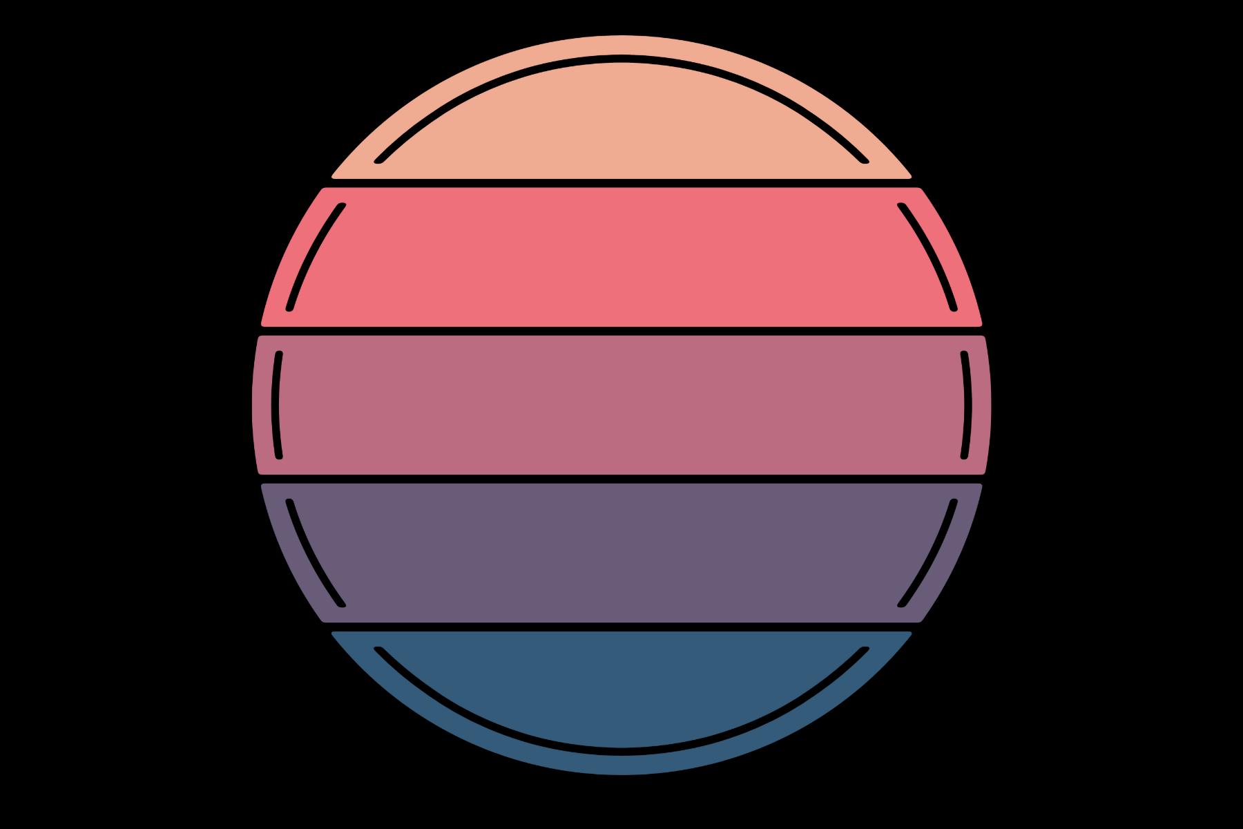 Vintage Retro Striped Circle