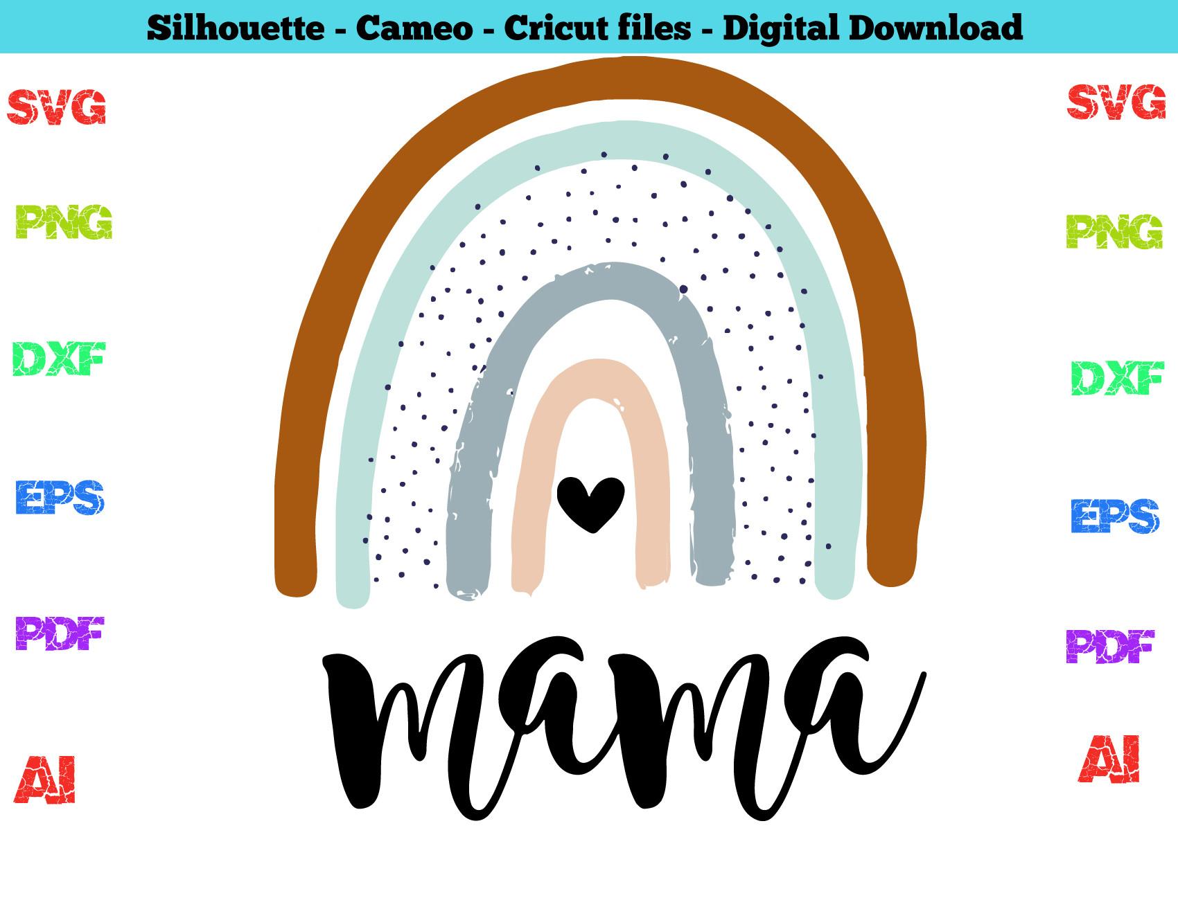 Love Mama Rainbow Svg, Mothers Svg