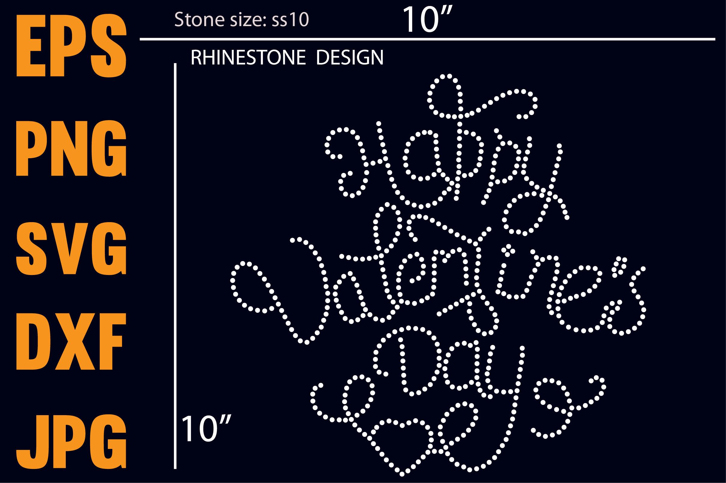 Happy Valentines Day  Rhinestone Design