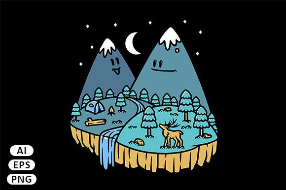 Cute Mountain View and Camp at Night