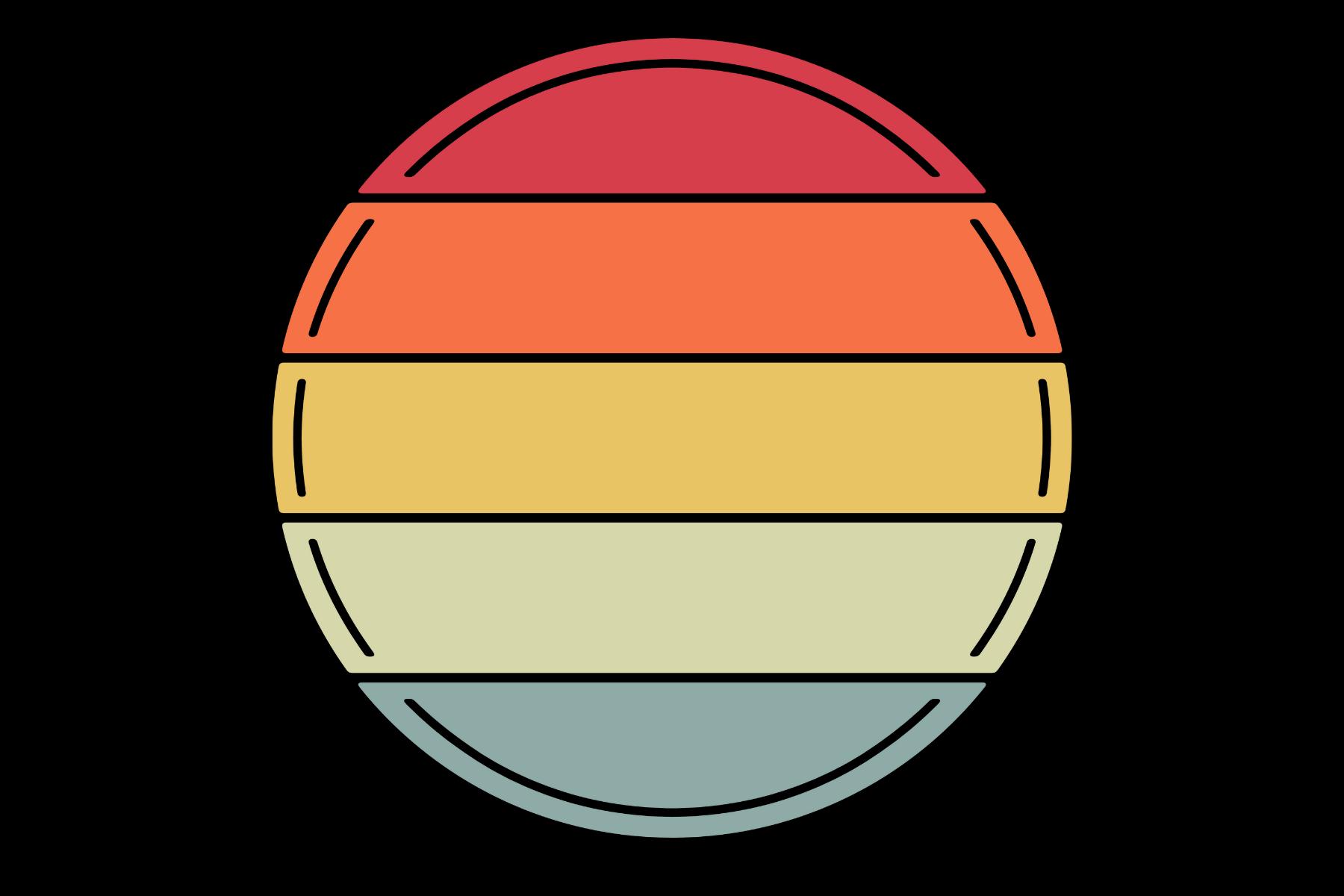 Vintage Retro Striped Circle