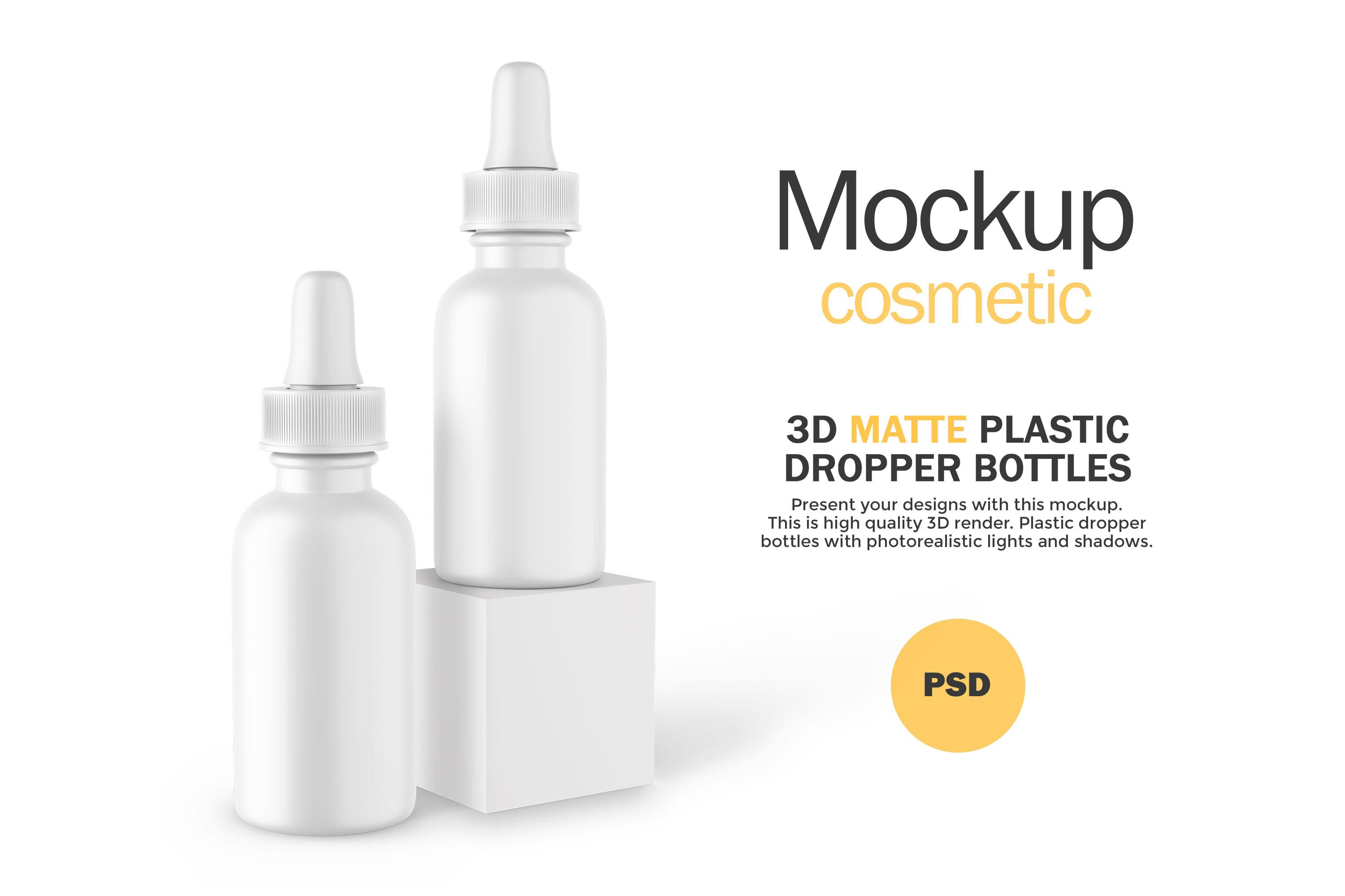 Matte Plastic Dropper Bottle-PSD Mockup