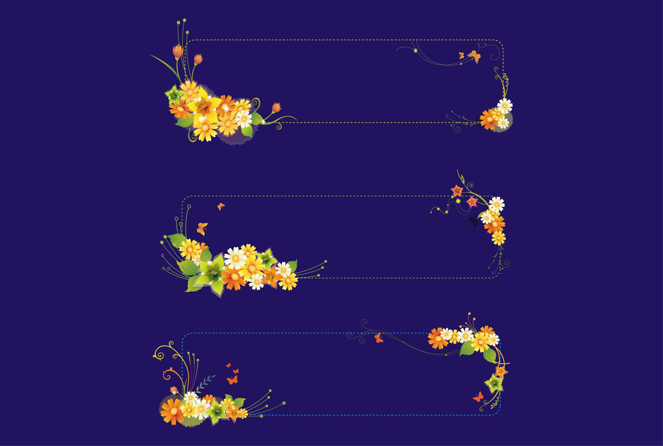 Flowers Banner Illustrations Design