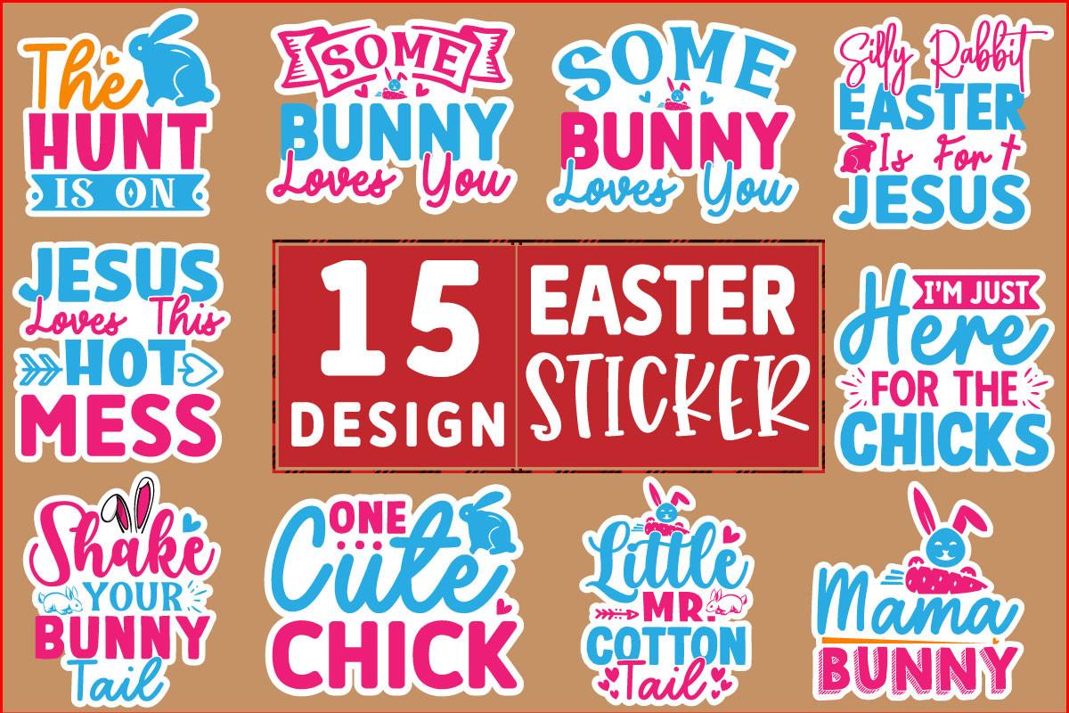 Easter Stickers Design Bundle
