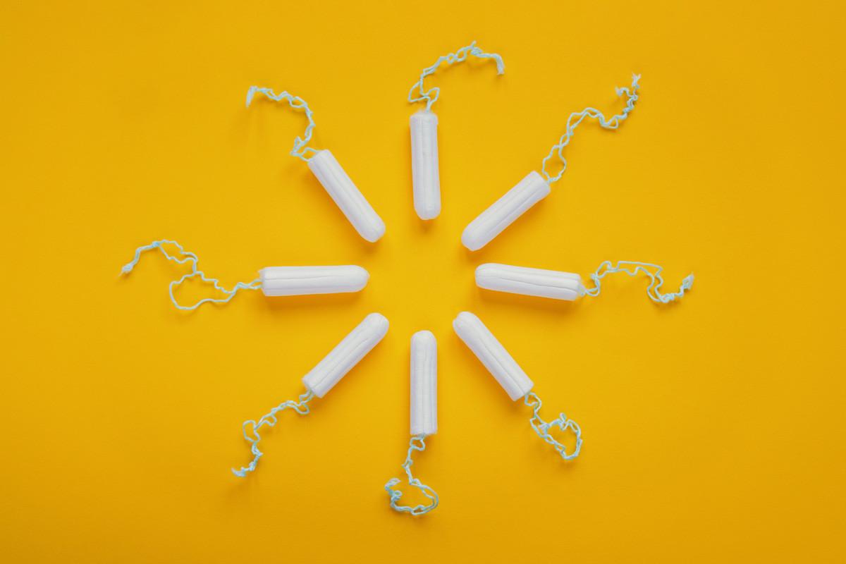 Tampon Flat Lay with Circle or Sun Shape