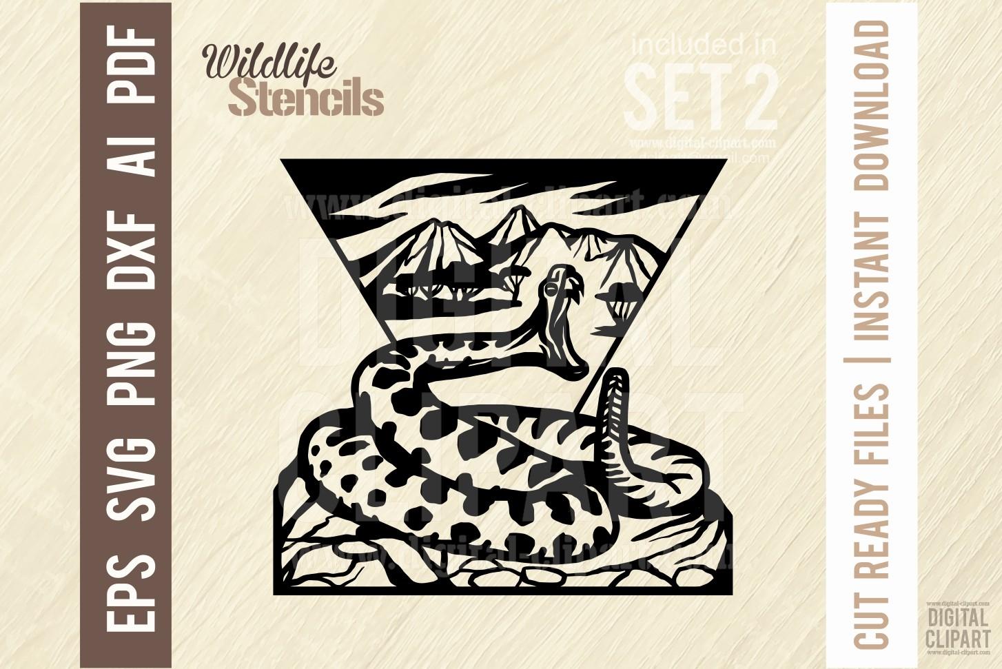 Rattlesnake - Wildlife Stencil - Cut SVG