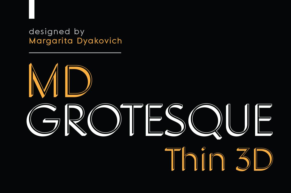 MD Grotesque Thin 3D Font