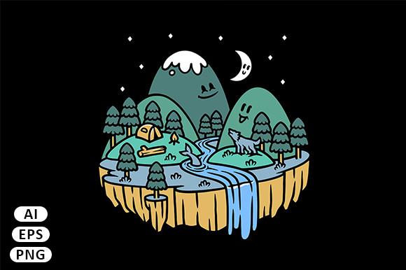 Camping in the Cute Mountain at Night