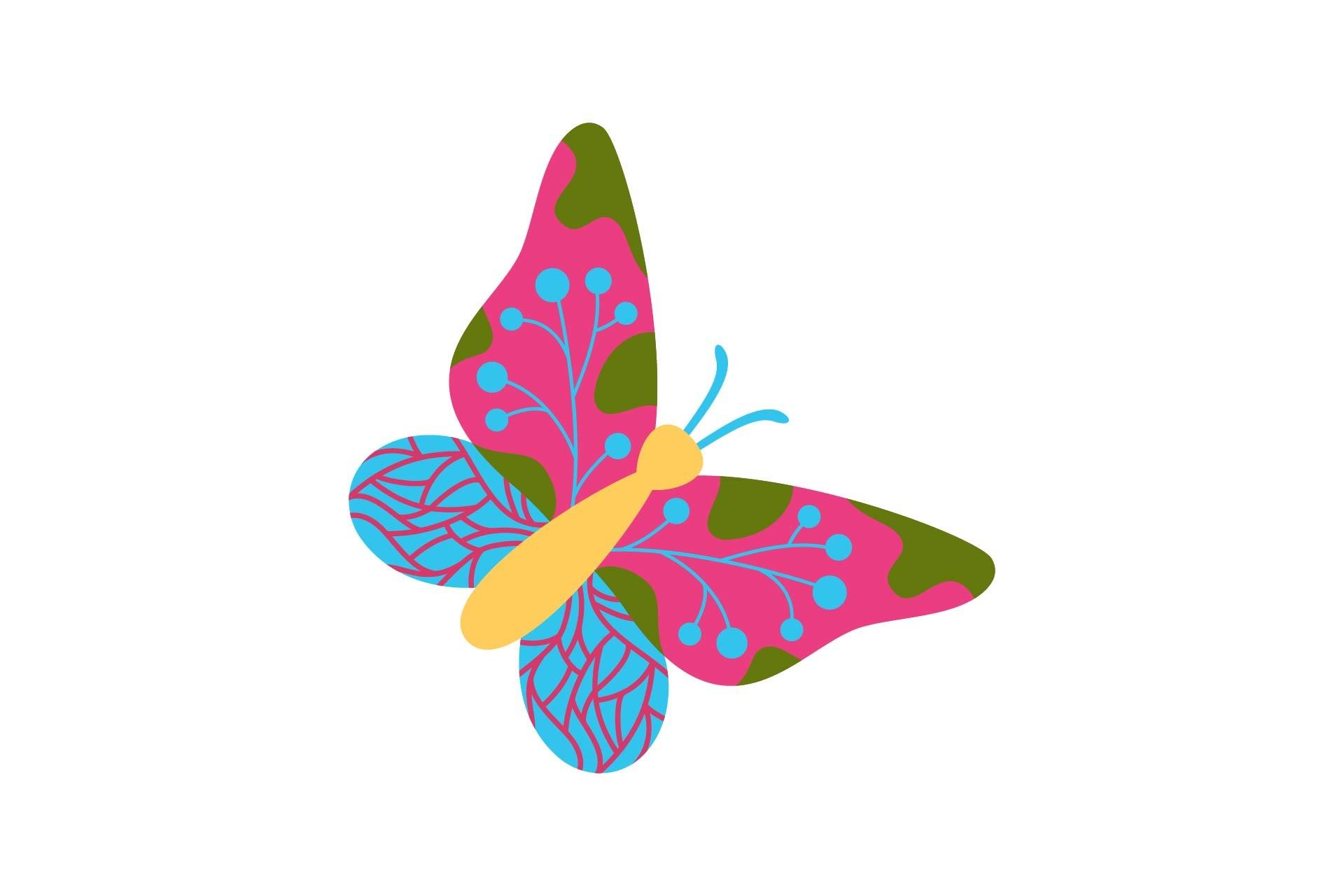 Flat Butterflies Flying