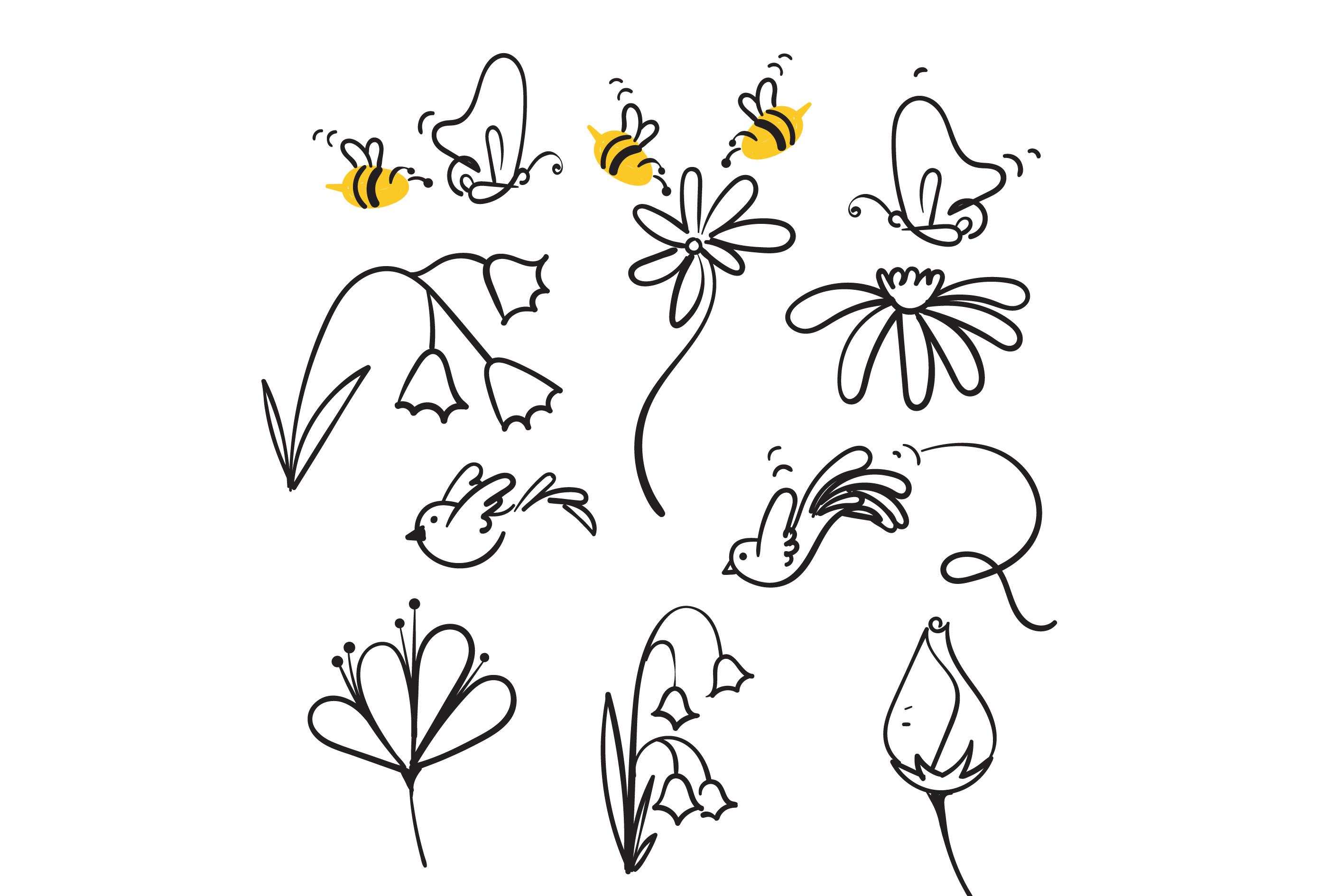 Doodle Spring Season Nature Illustration