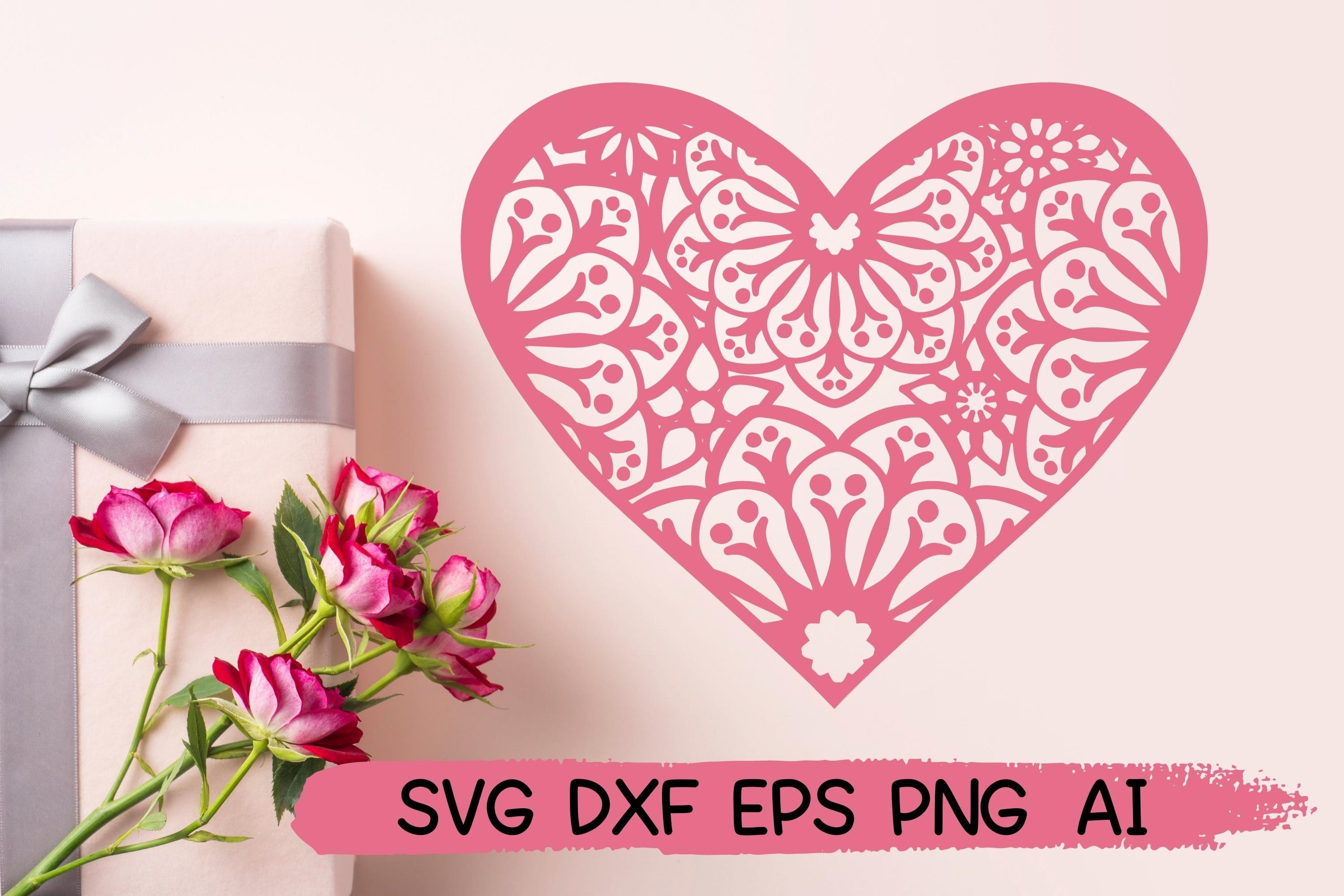 Valentines Day Heart Mandala V16