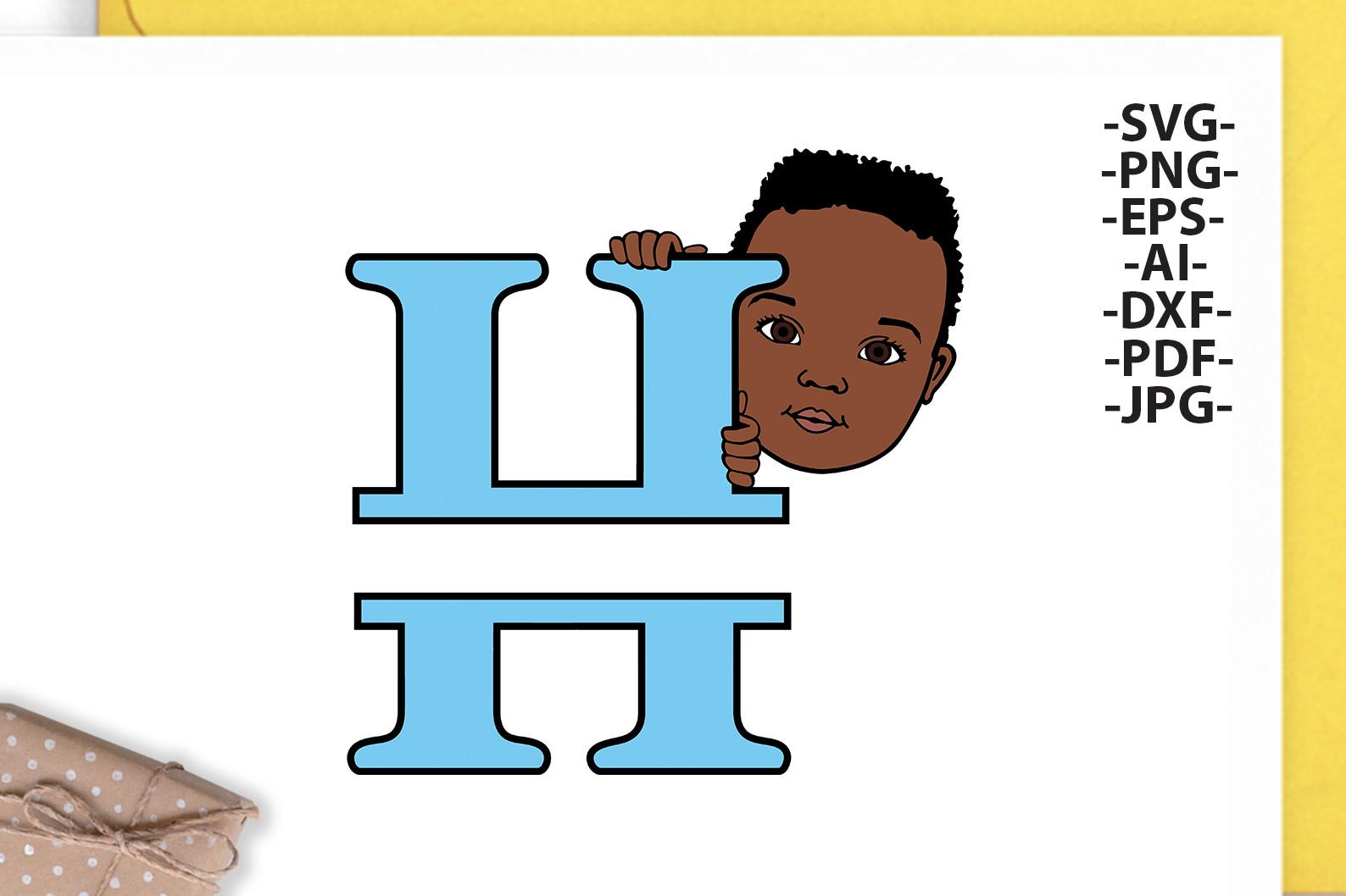 Black Boy Svg Letter H,Alphabet Name Svg