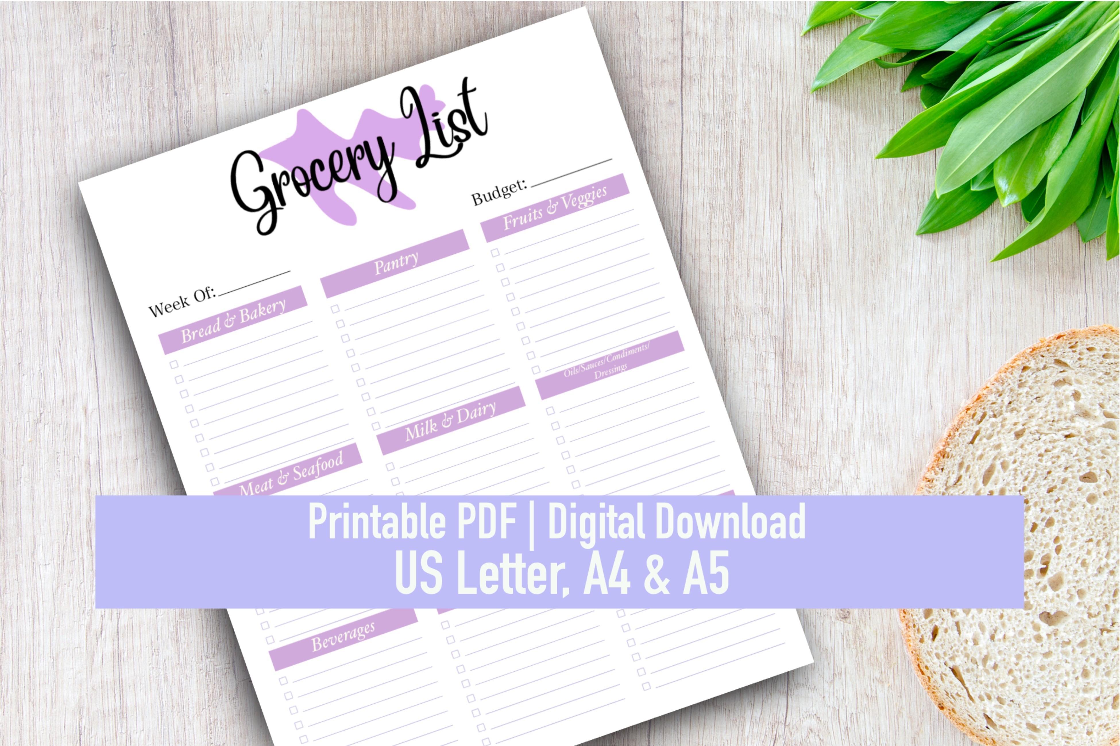 Printable Grocery List