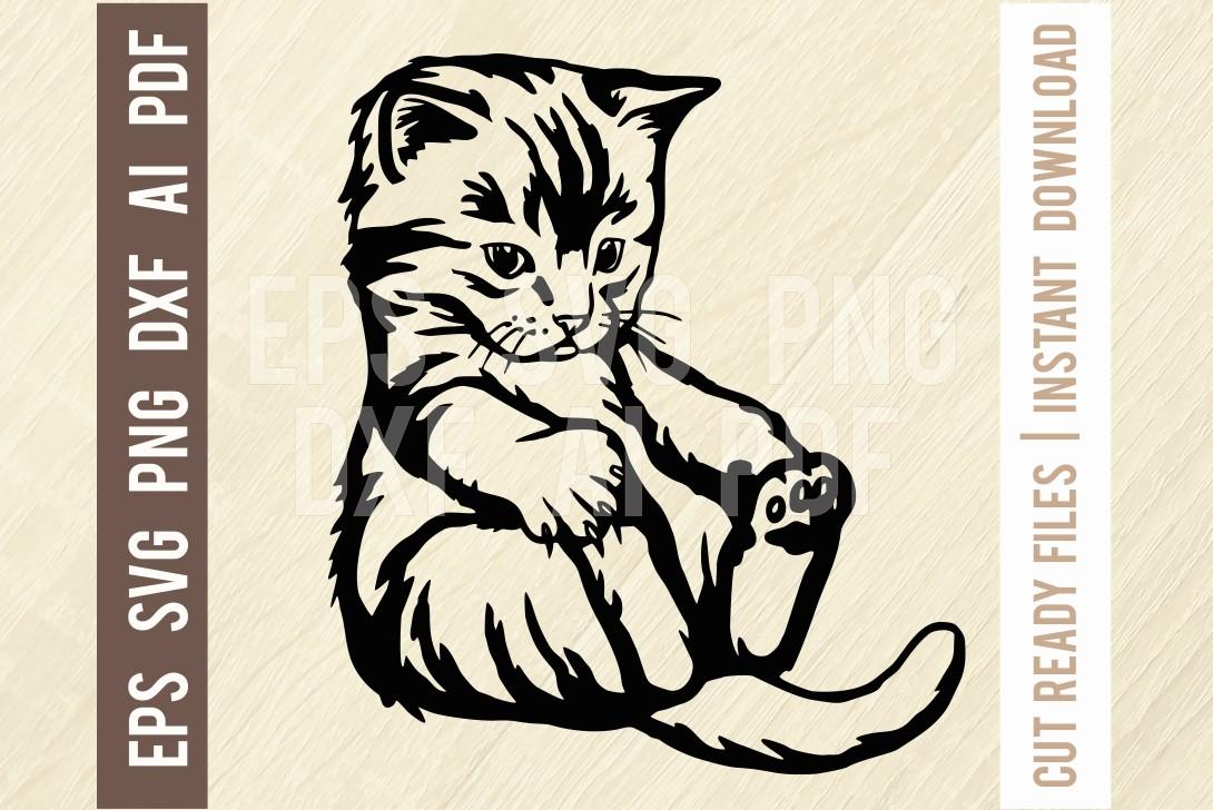 Cat SVG - Cute Kitten - SVG Stencil