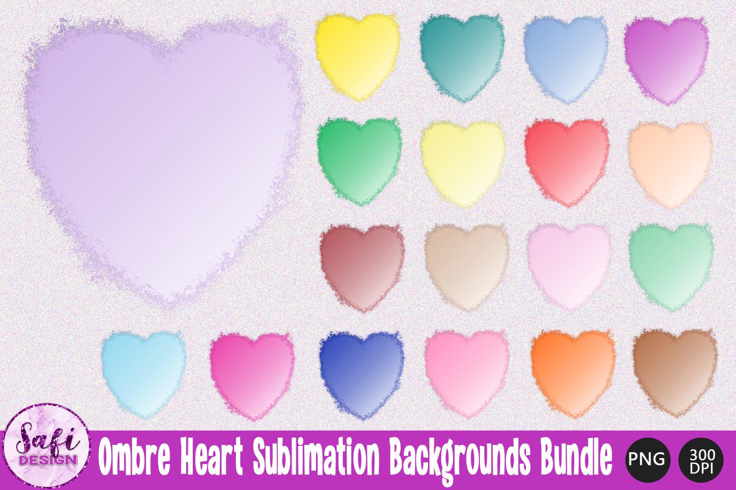 Ombre Heart Sublimation Bground Bundle