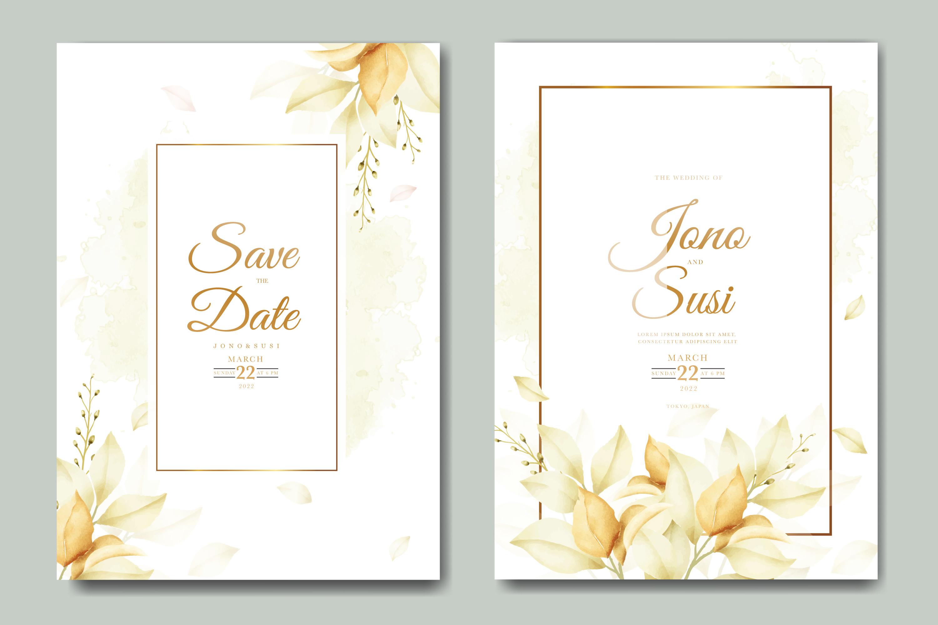 Beautiful Leaves Wedding Invitation Card