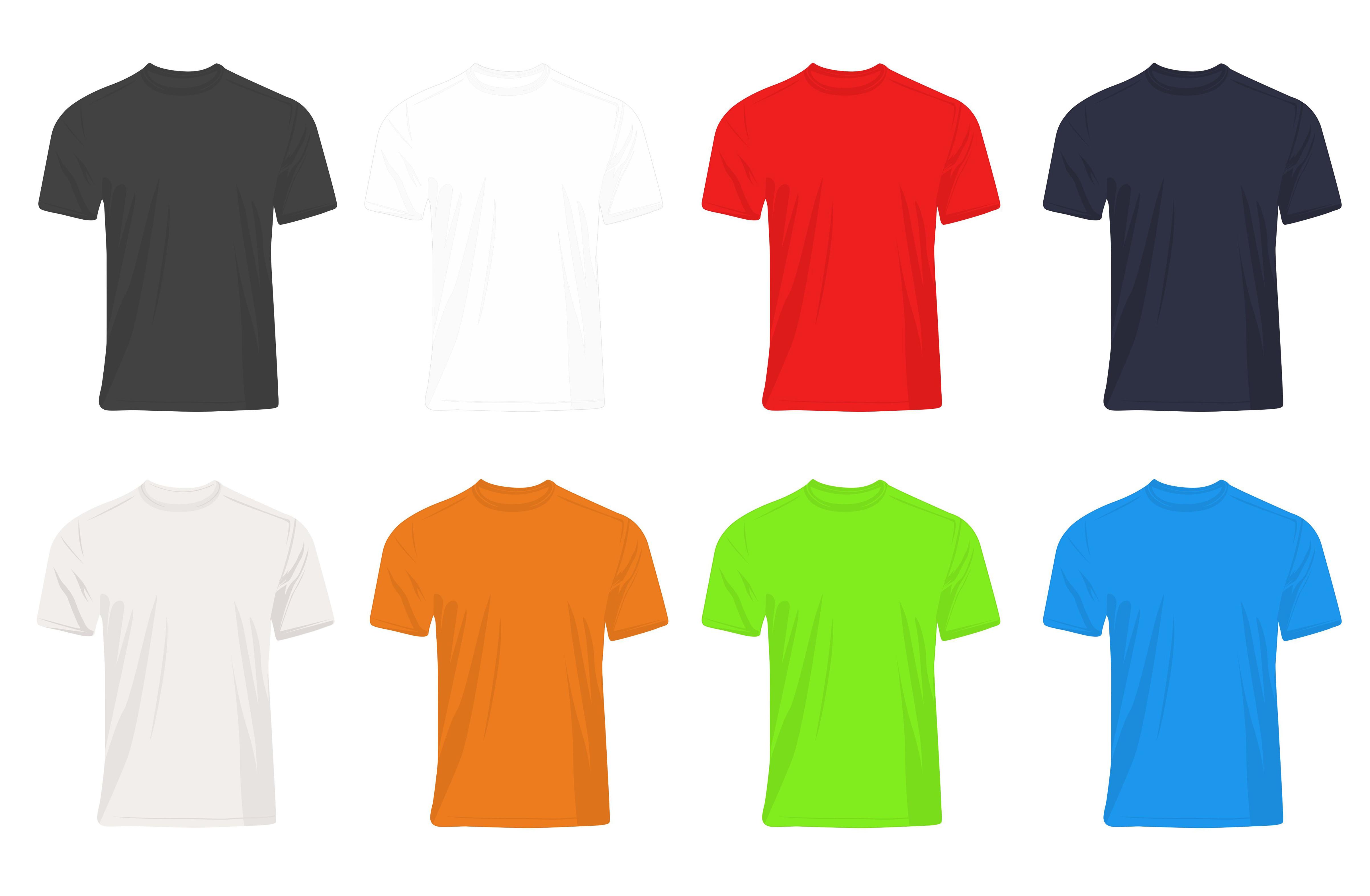 Mockup Tshirt Realistic Colorful Design