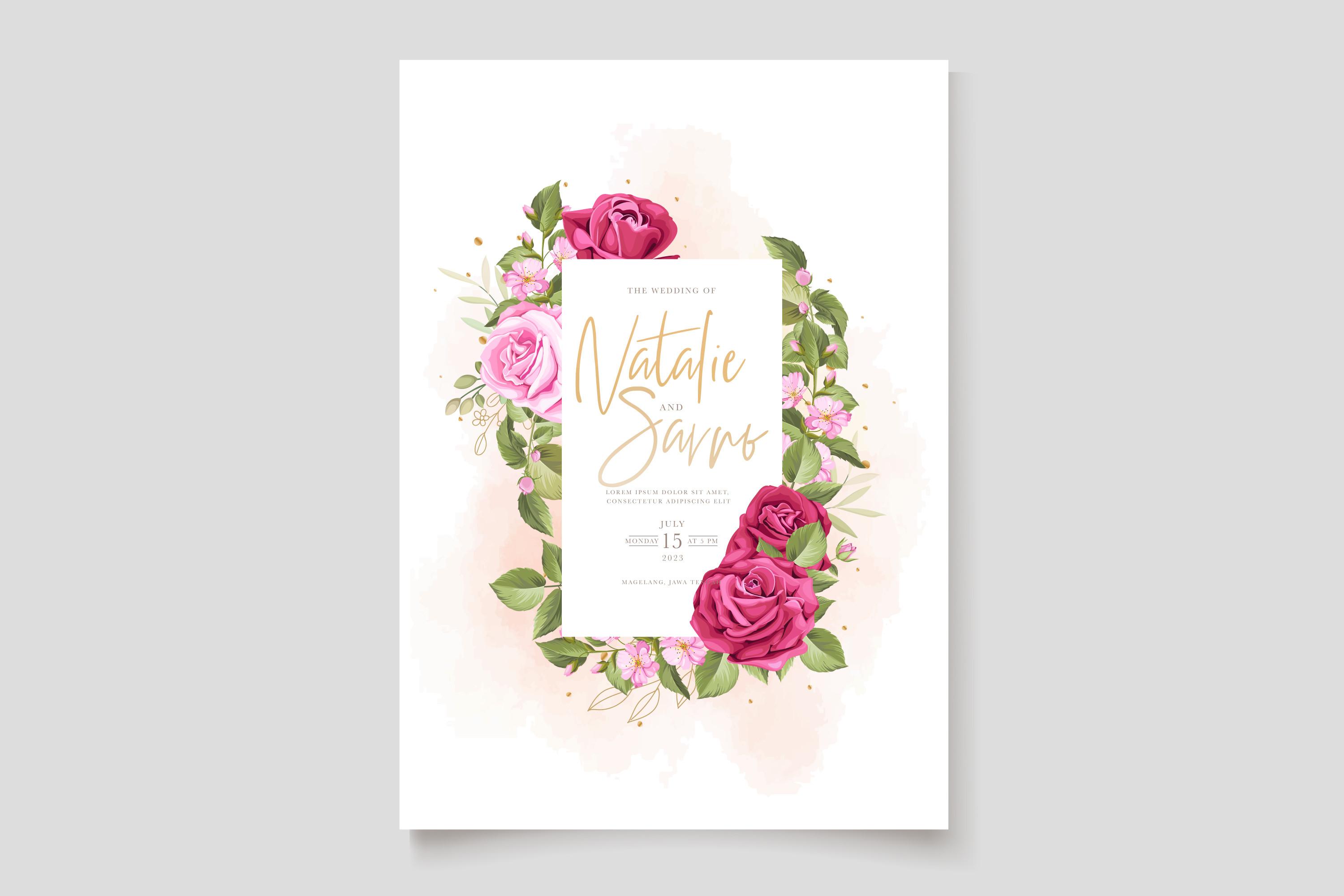 ELEGANT Roses Wedding Card Set