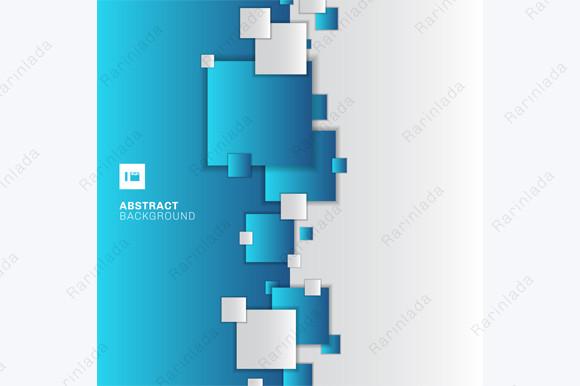 Blue and White Gradient Squares Tech
