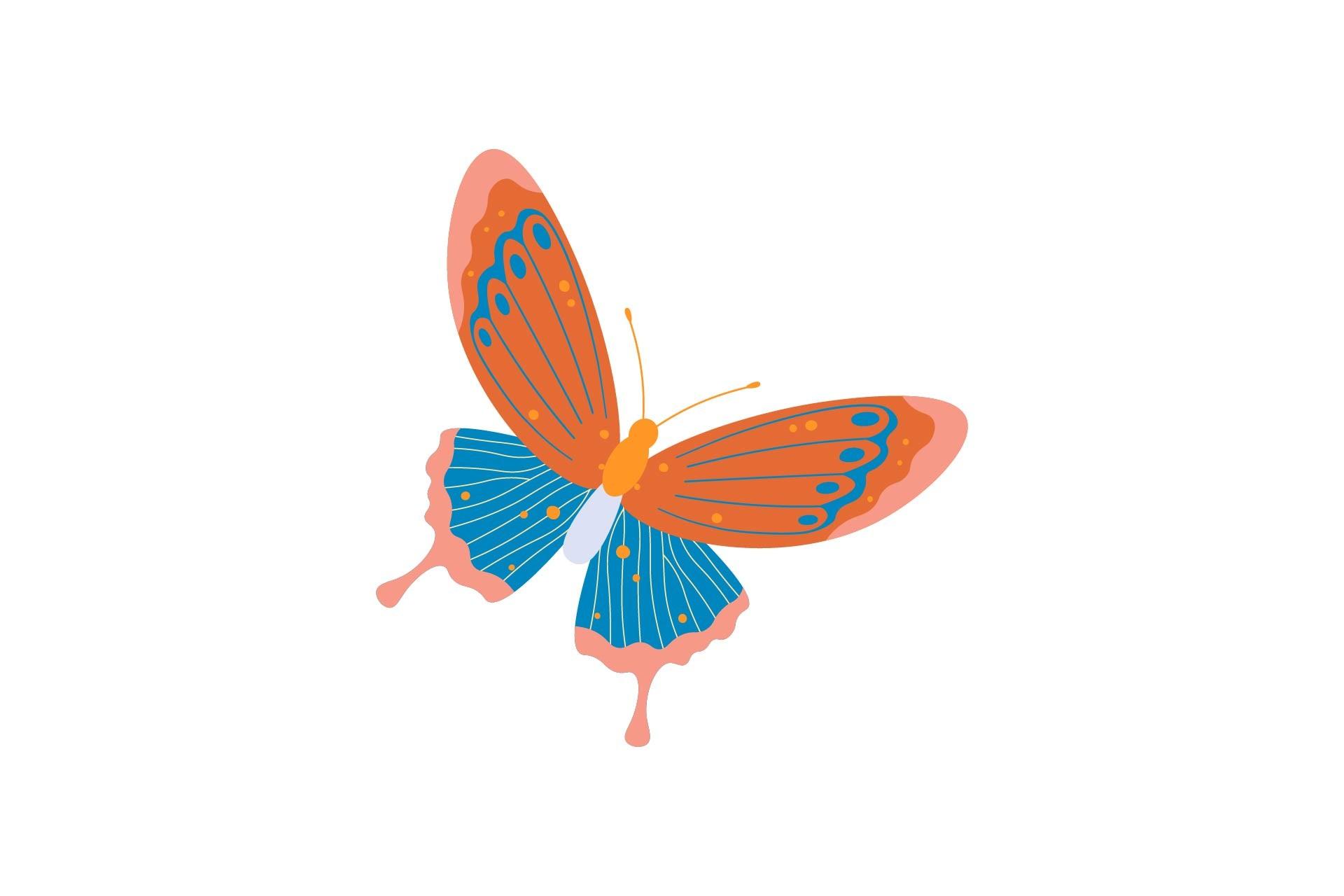 Flat Butterflies Flying