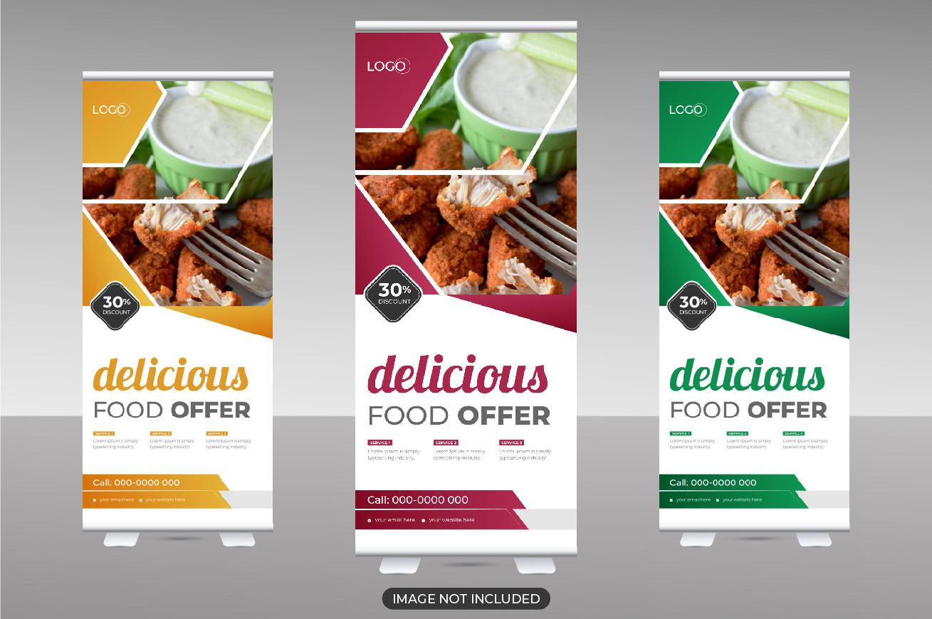Food Roll Up Banner Design Template