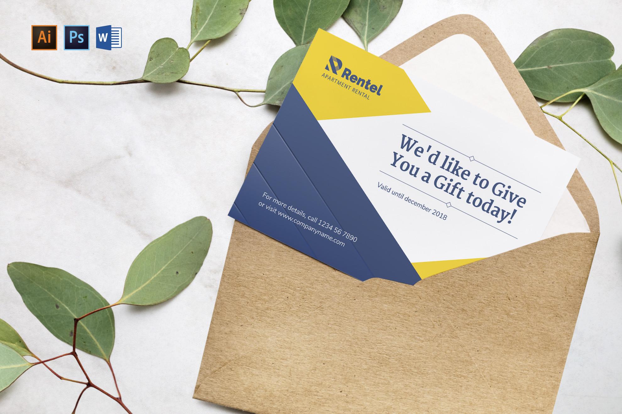 Apartment Rental Gift Certificate