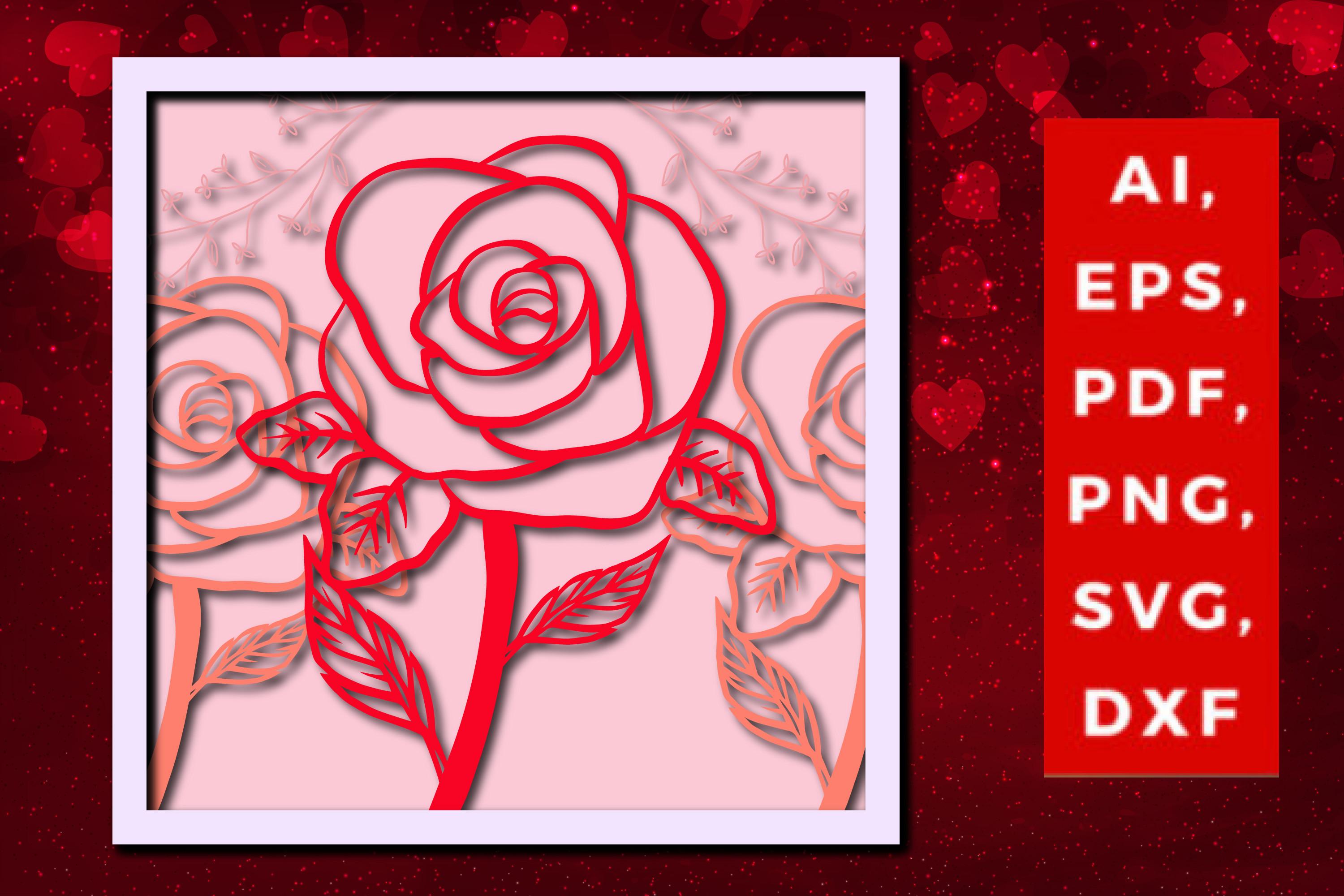 Multi Layer Valentine Rose Design Svg