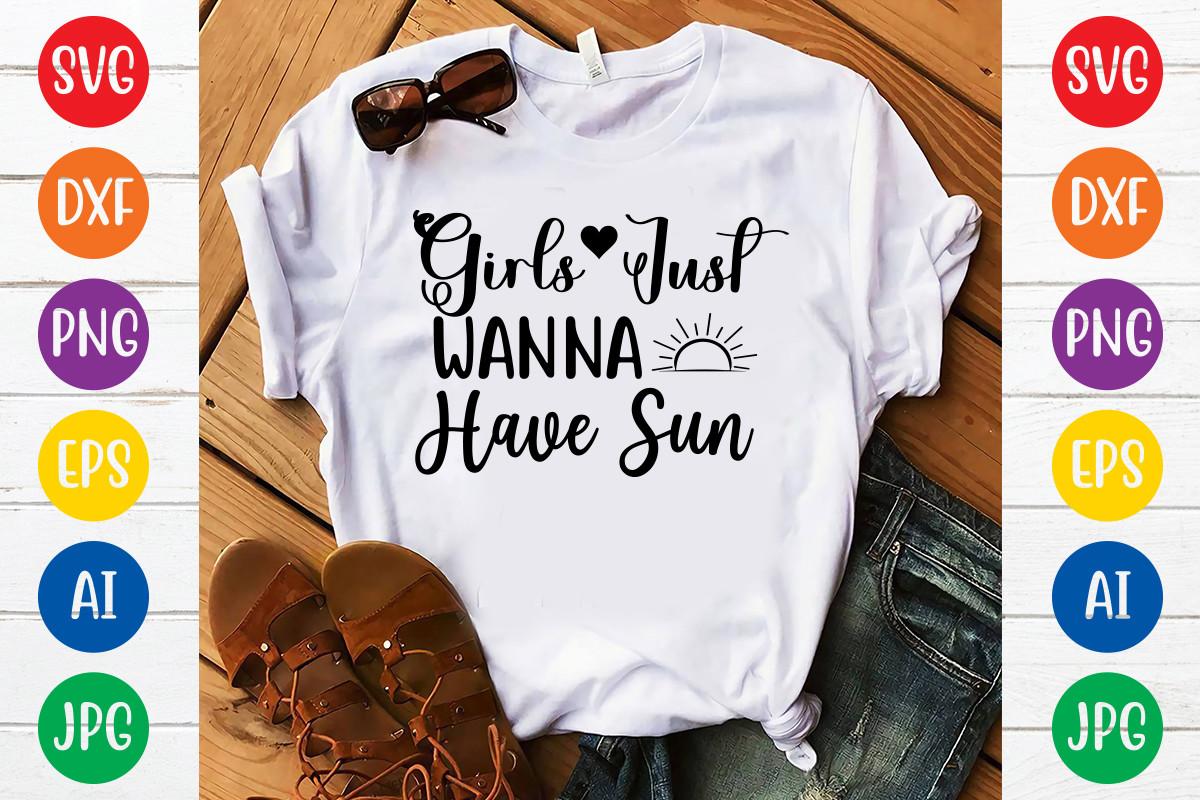 Girls Just Wanna Have Sun Svg Design