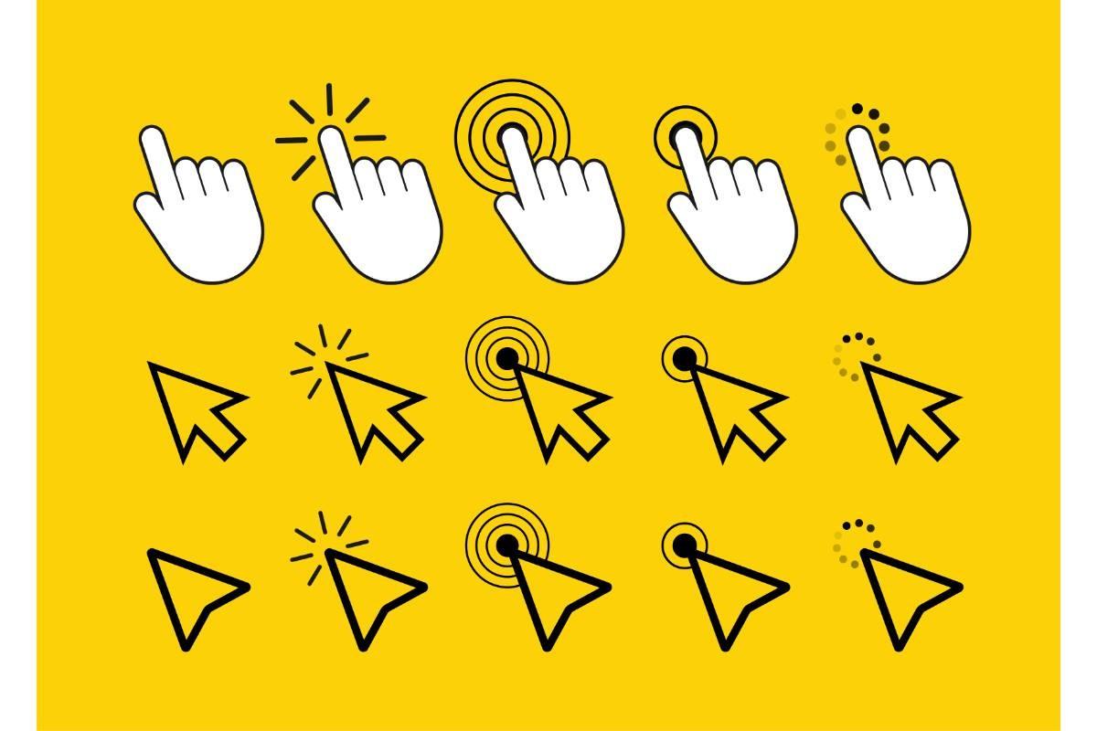 Finger Click Icon Vector. Hand Click Ico