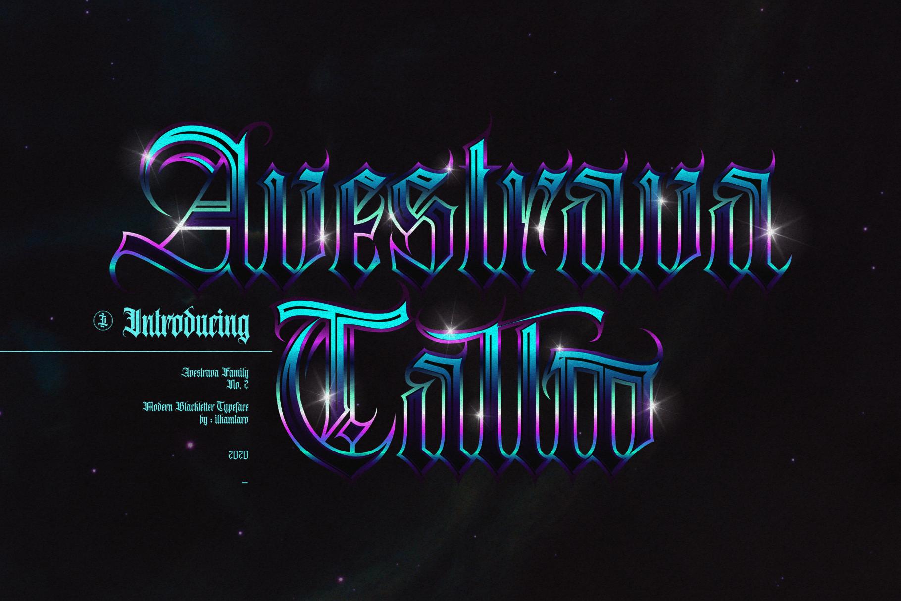 Avestrava Tattoo Font