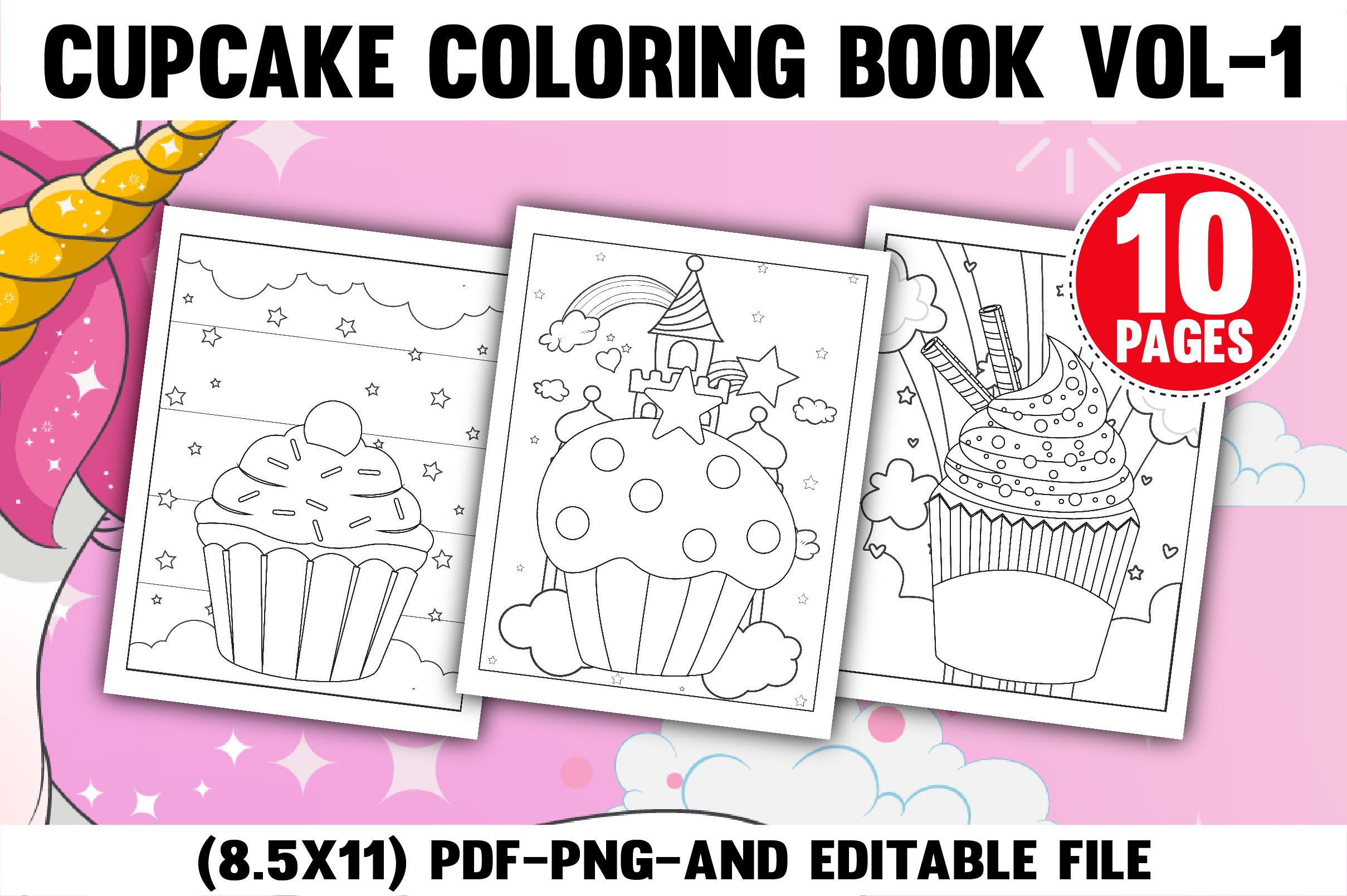 Cupcake Coloring Book for Kids & Teens