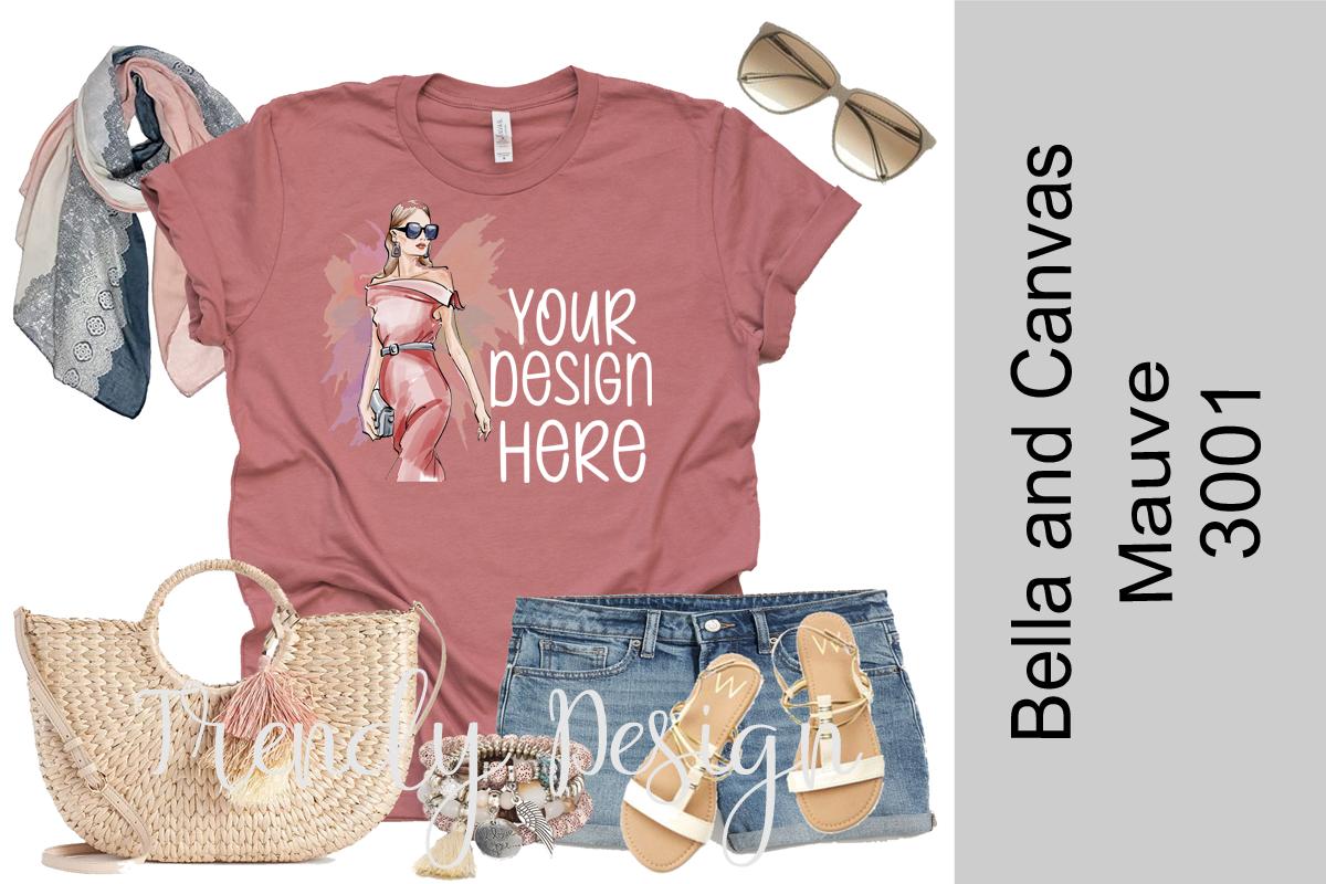 Bella Canvas Heather Mauve 3001 Mockup