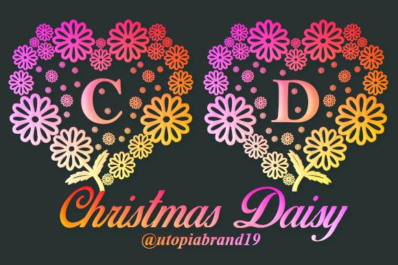 Christmas Daisy Monogram Font