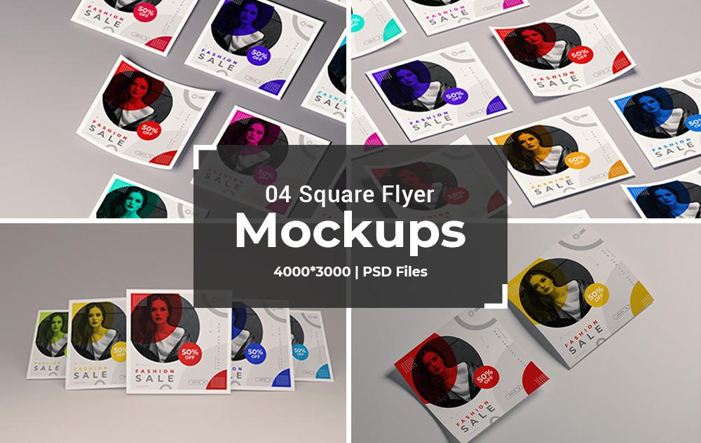 Creative Square Flyer Mockups