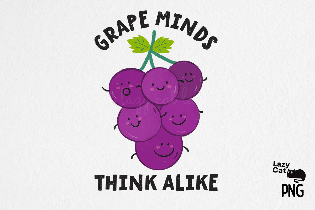 Grape , Cute Fruit Puns Clipart