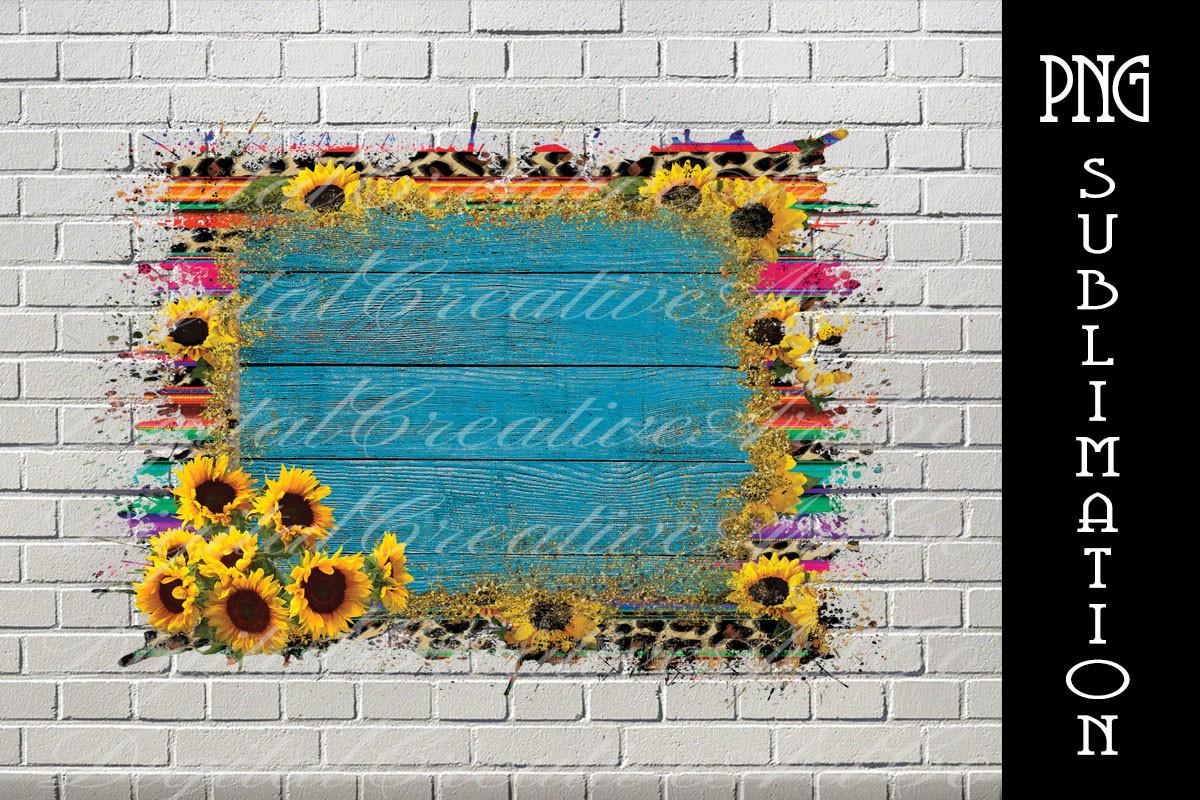 Western Sublimation Serape Seafoam Wood