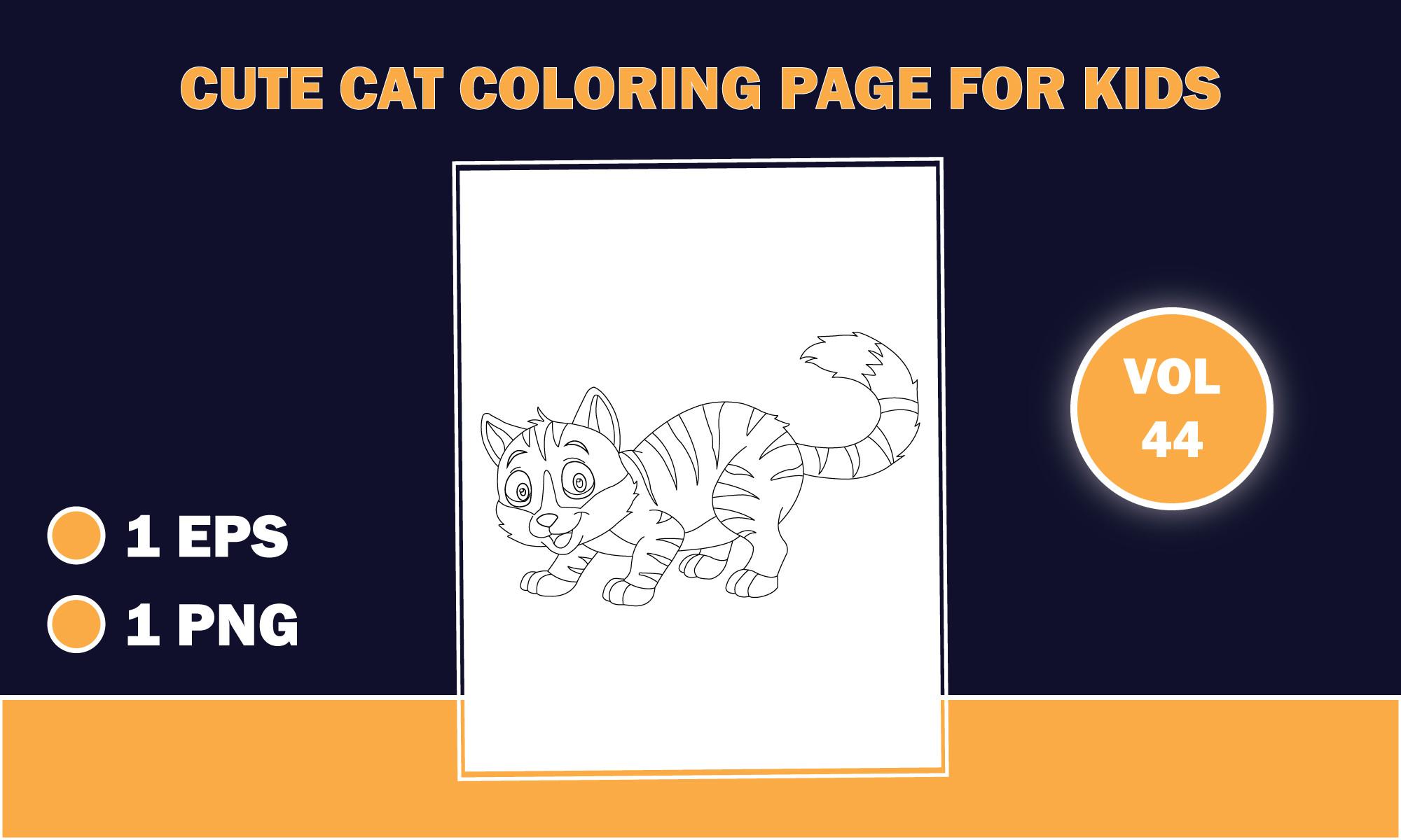 Cute Cat Outline Coloring Pages for Kids